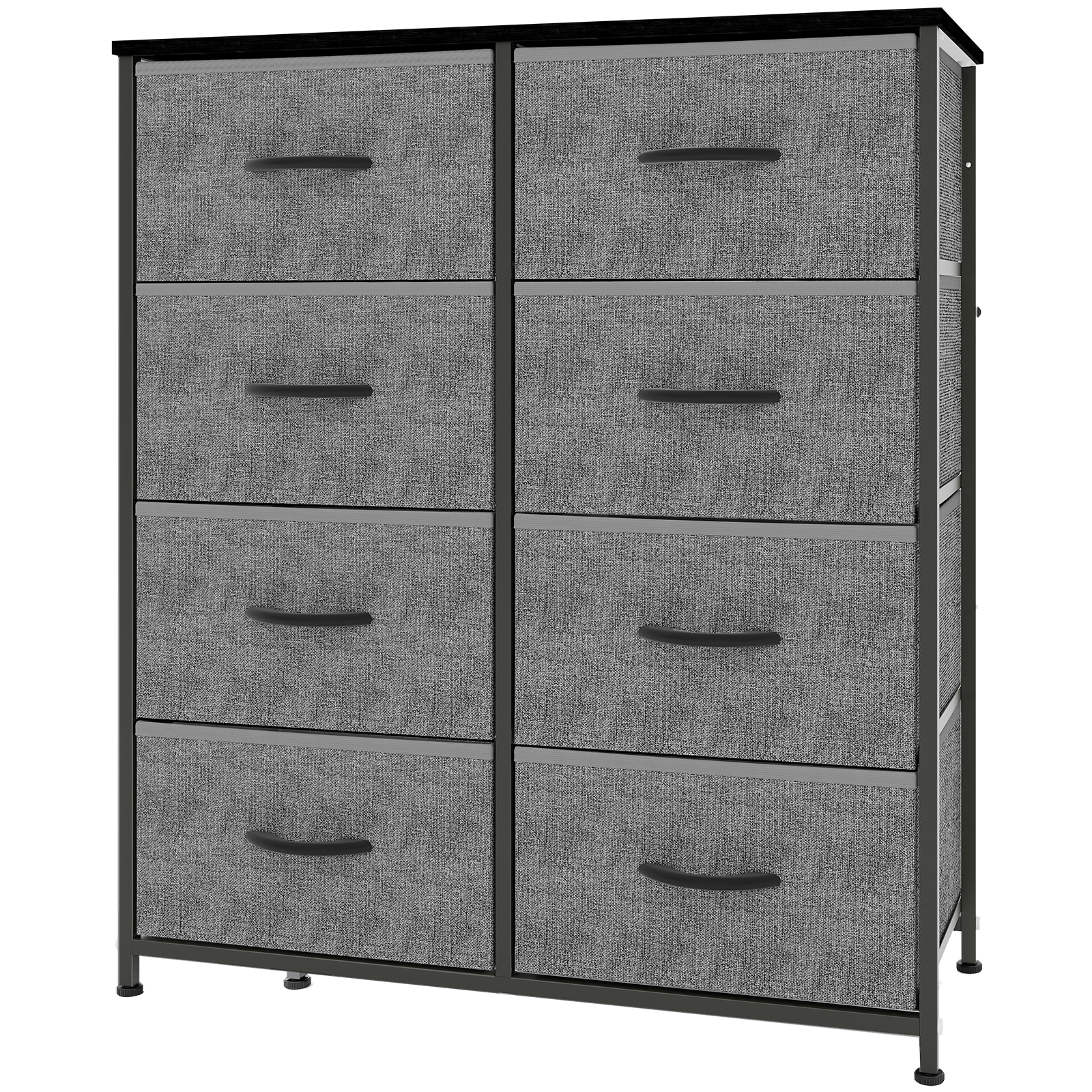 10-Drawer Fabric Dresser with Wooden Top for Bedroom Closets and Nurseries 39.5-in Storage Tower with 6 Large and 3 Small Non-Woven Drawers on an X-Braced Metal Frame 135-lb Countertop Rating with 2 Anti-Toppling Devices and Foot Pads