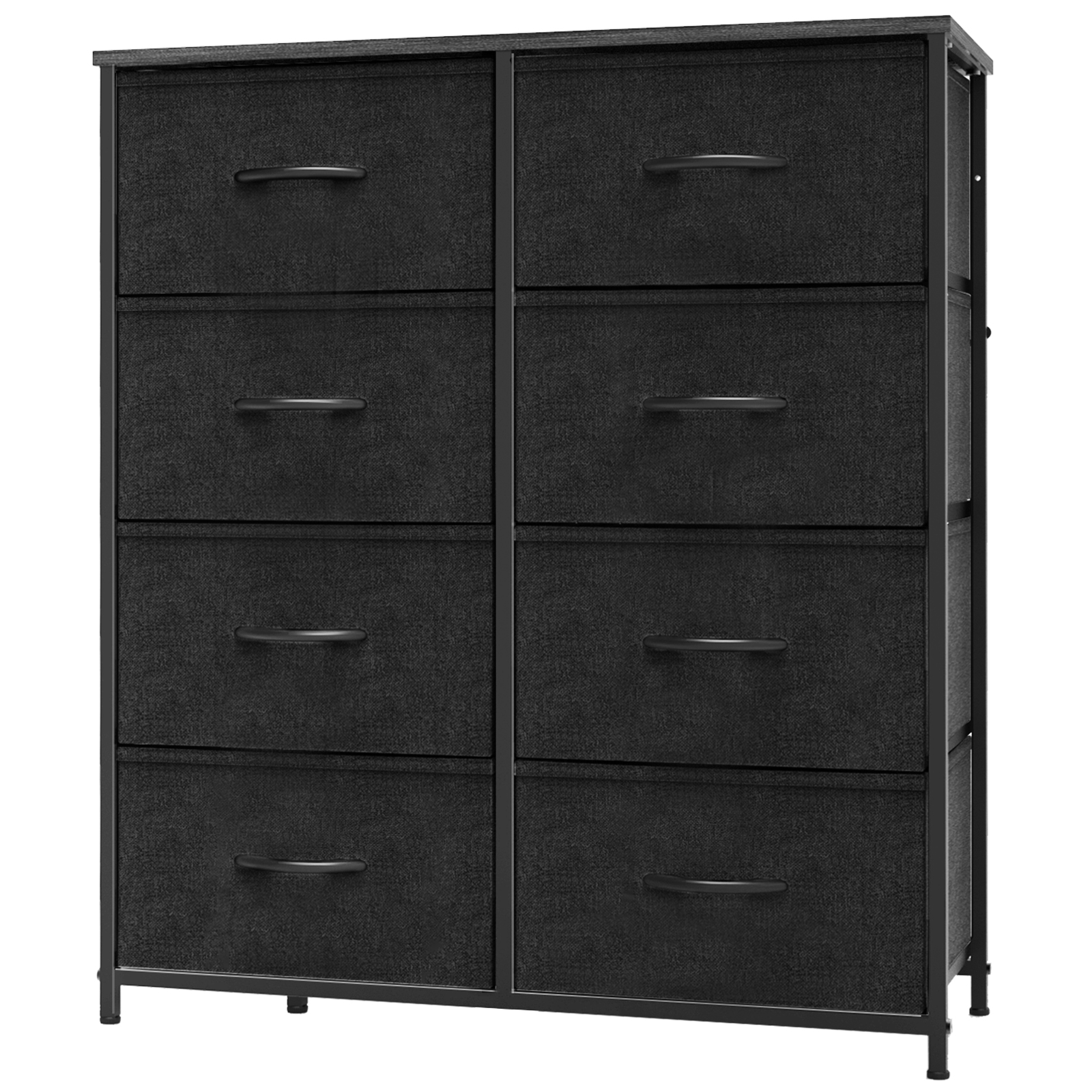 10-Drawer Fabric Dresser with Wooden Top for Bedroom Closets and Nurseries 39.5-in Storage Tower with 6 Large and 3 Small Non-Woven Drawers on an X-Braced Metal Frame 135-lb Countertop Rating with 2 Anti-Toppling Devices and Foot Pads