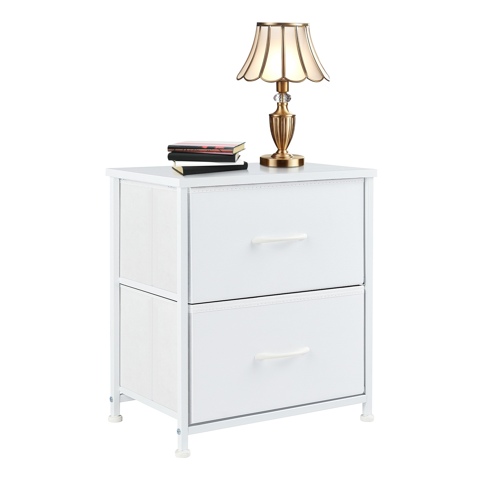 2 Tiers Drawers Dresser Chest of Drawers,Metal Frame and Wood Top