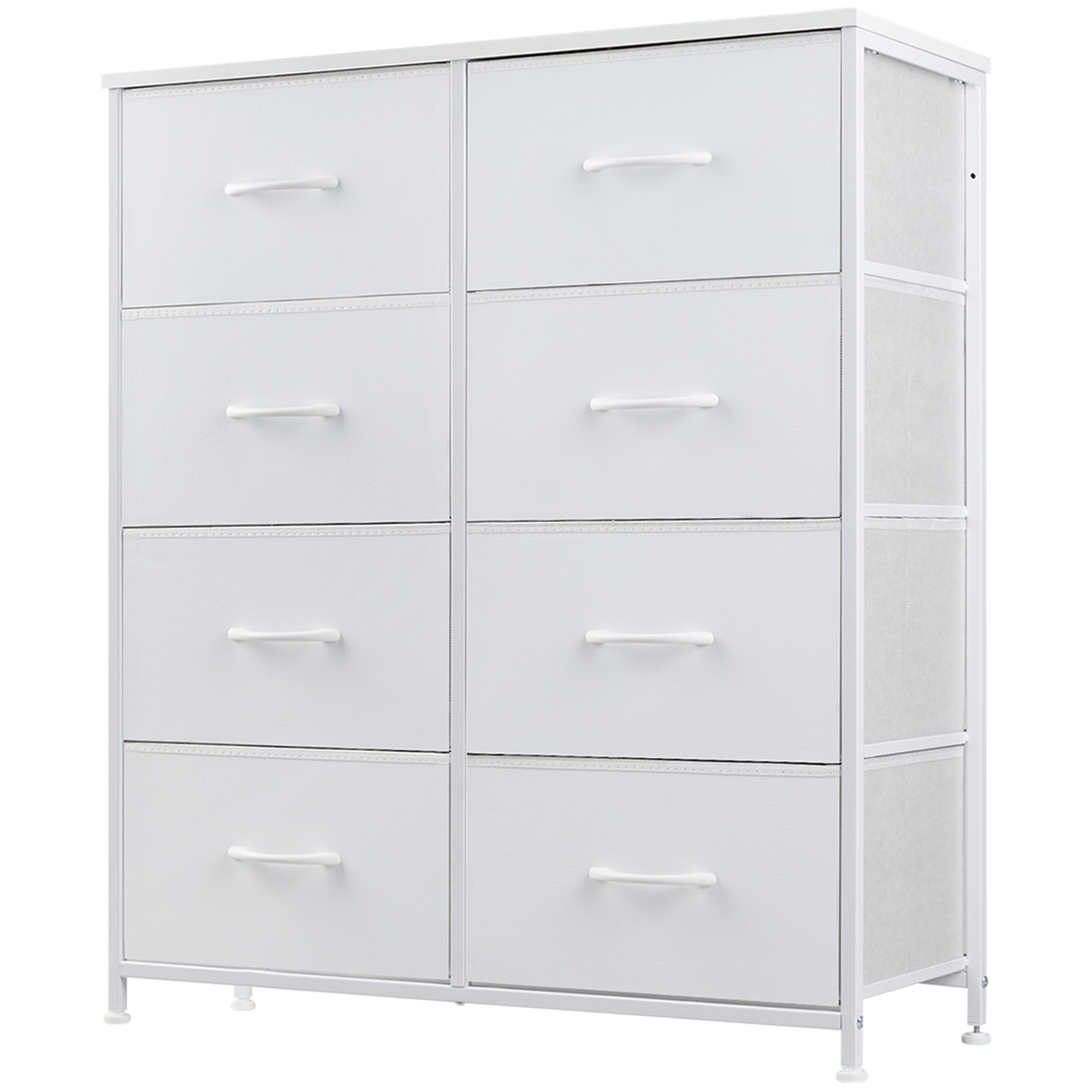 10-Drawer Fabric Dresser with Wooden Top for Bedroom Closets and Nurseries 39.5-in Storage Tower with 6 Large and 3 Small Non-Woven Drawers on an X-Braced Metal Frame 135-lb Countertop Rating with 2 Anti-Toppling Devices and Foot Pads