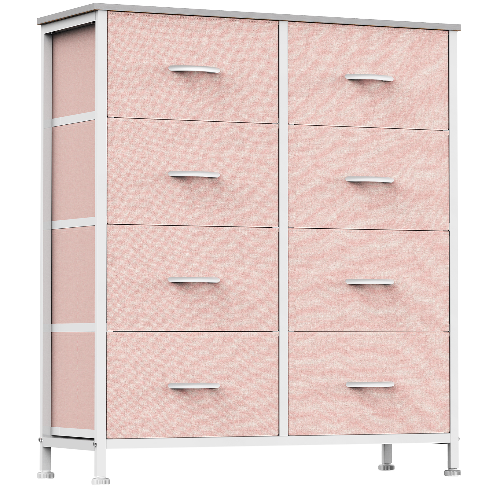 Tall Dresser Fabric Storage Tower ,Wooden Top for Kid Room, Closet, Entryway, Nursery