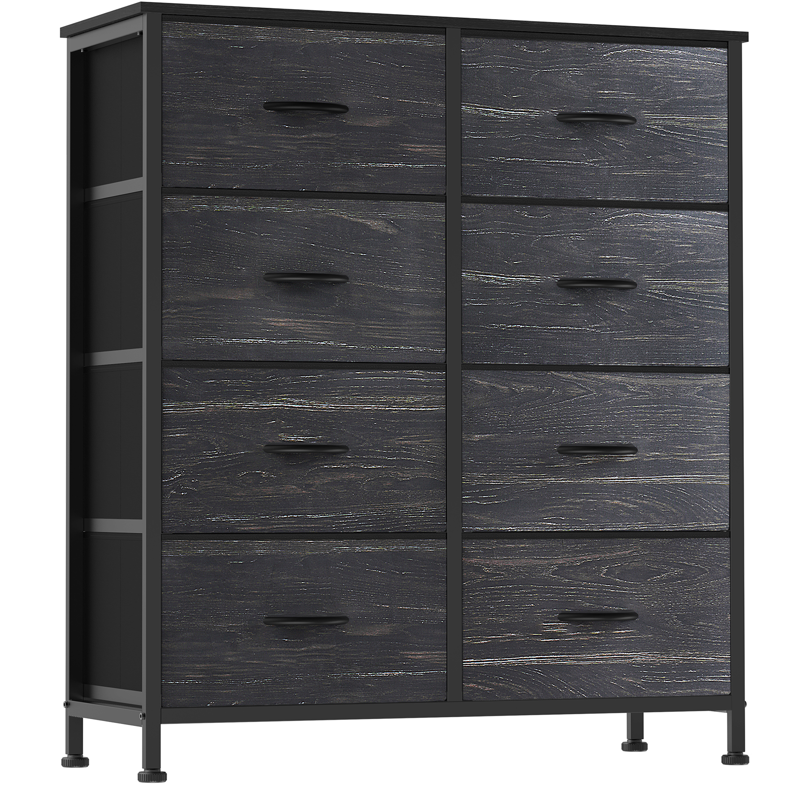 Tall Dresser Fabric Storage Tower ,Wooden Top for Kid Room, Closet, Entryway, Nursery