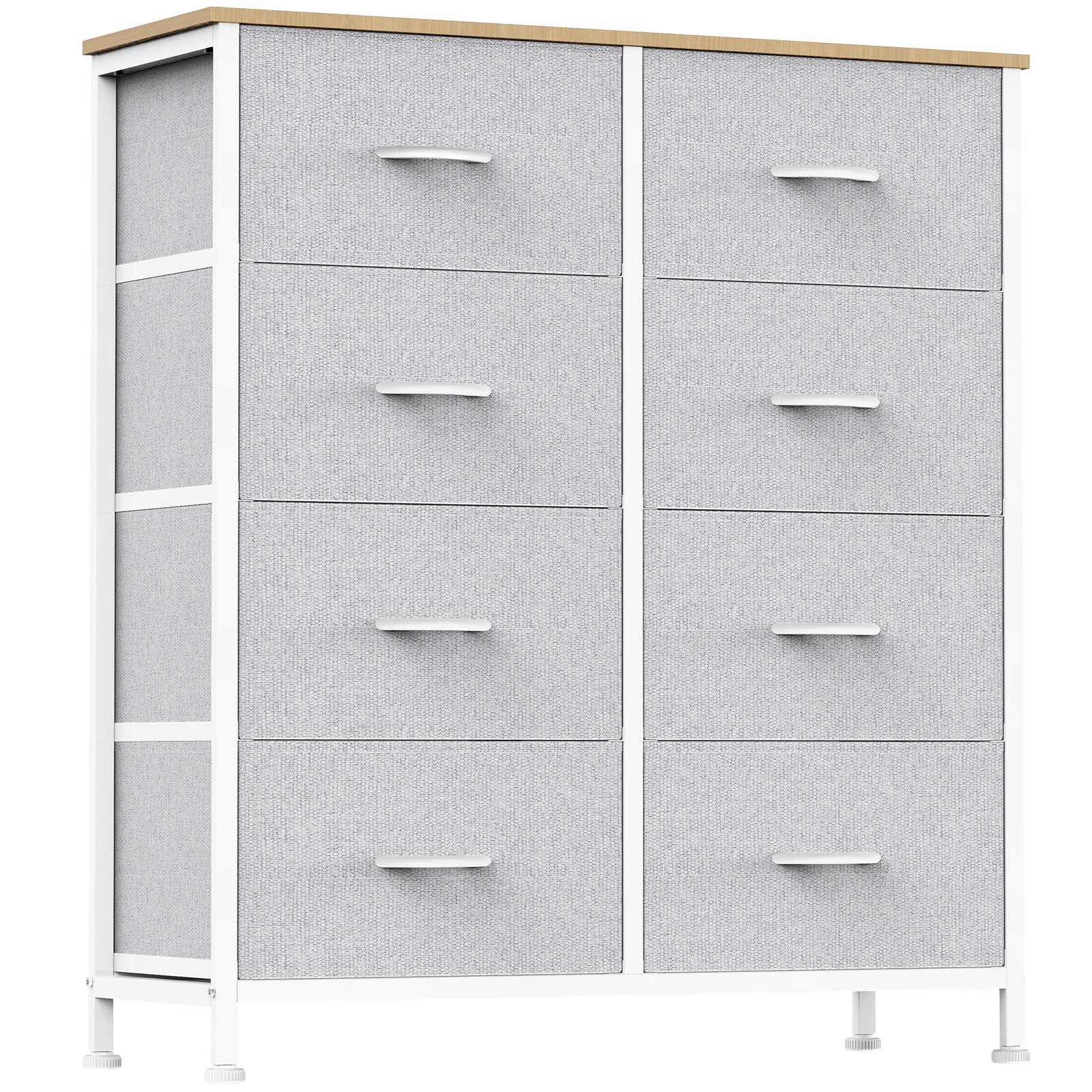 Tall Dresser Fabric Storage Tower ,Wooden Top for Kid Room, Closet, Entryway, Nursery