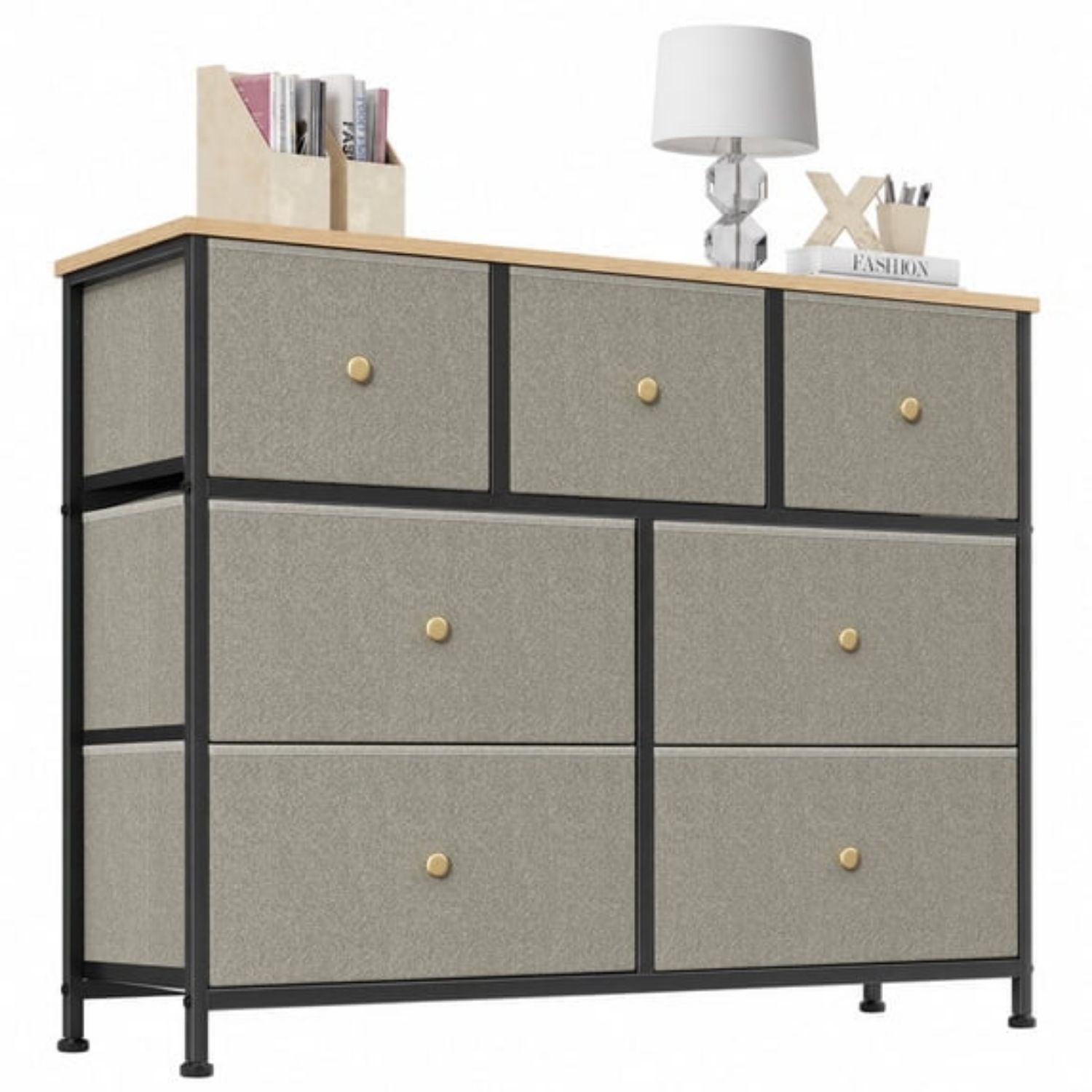 Fabric Dresser for Bedroom, Chest of Drawers Organizer Storage Cabinet for Closet and Entryway