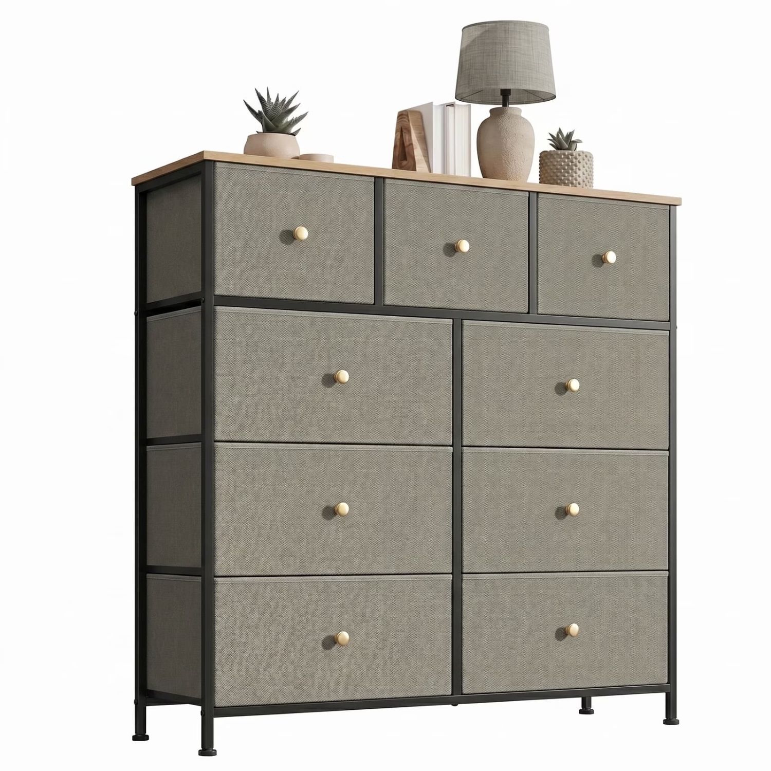 Fabric Dresser for Bedroom, Chest of Drawers Organizer Storage Cabinet for Closet and Entryway