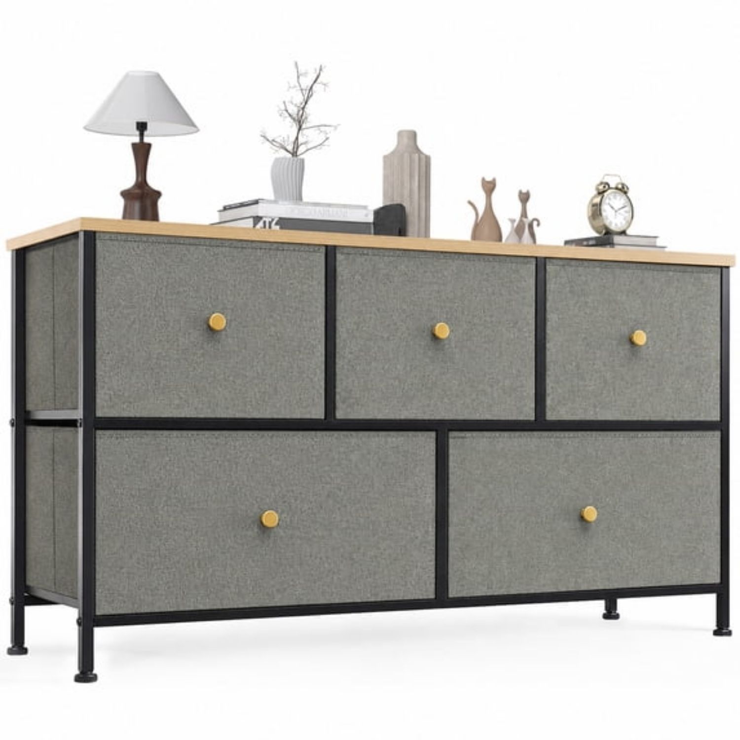Fabric Dresser for Bedroom, Chest of Drawers Organizer Storage Cabinet for Closet and Entryway