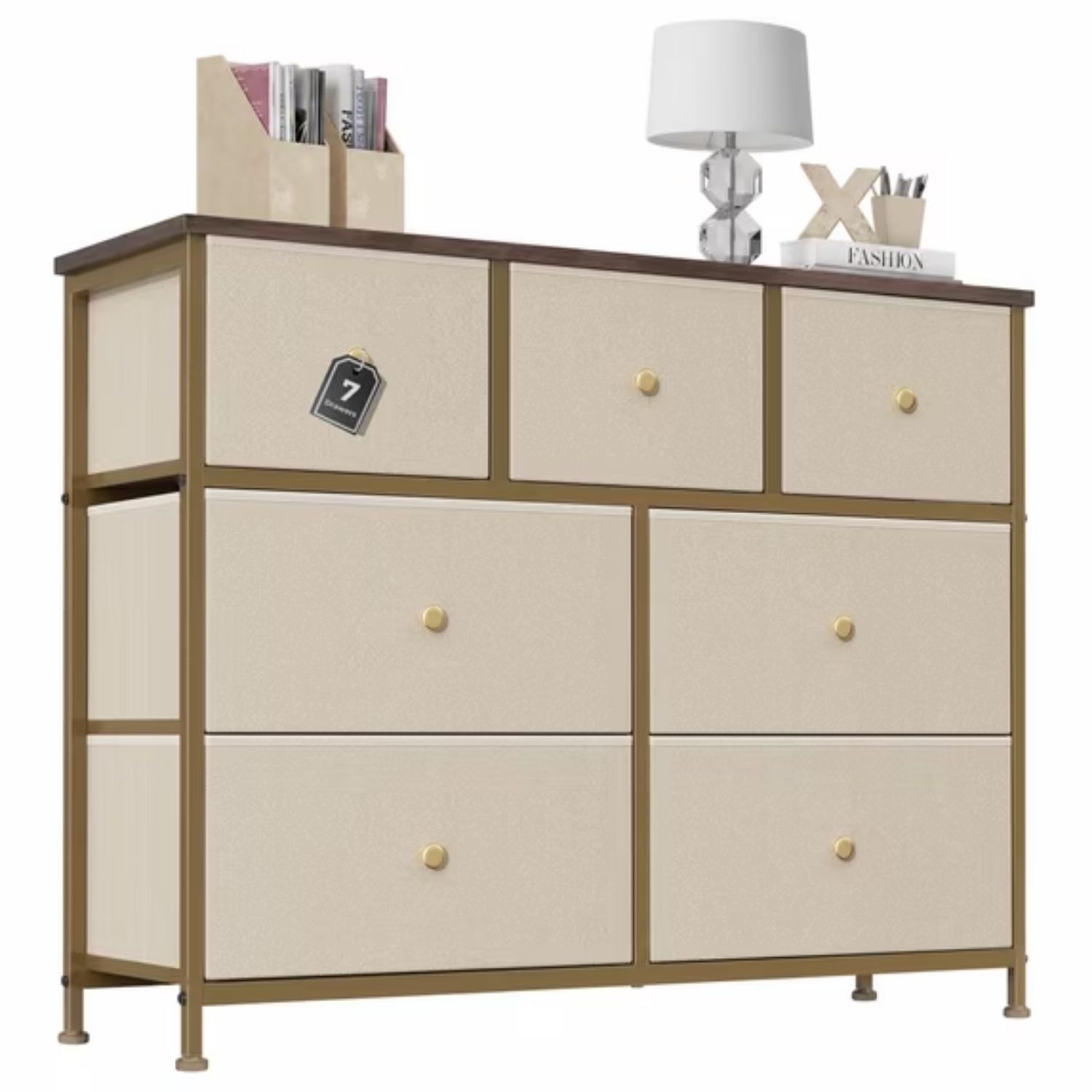 Fabric Dresser for Bedroom, Chest of Drawers Organizer Storage Cabinet for Closet and Entryway