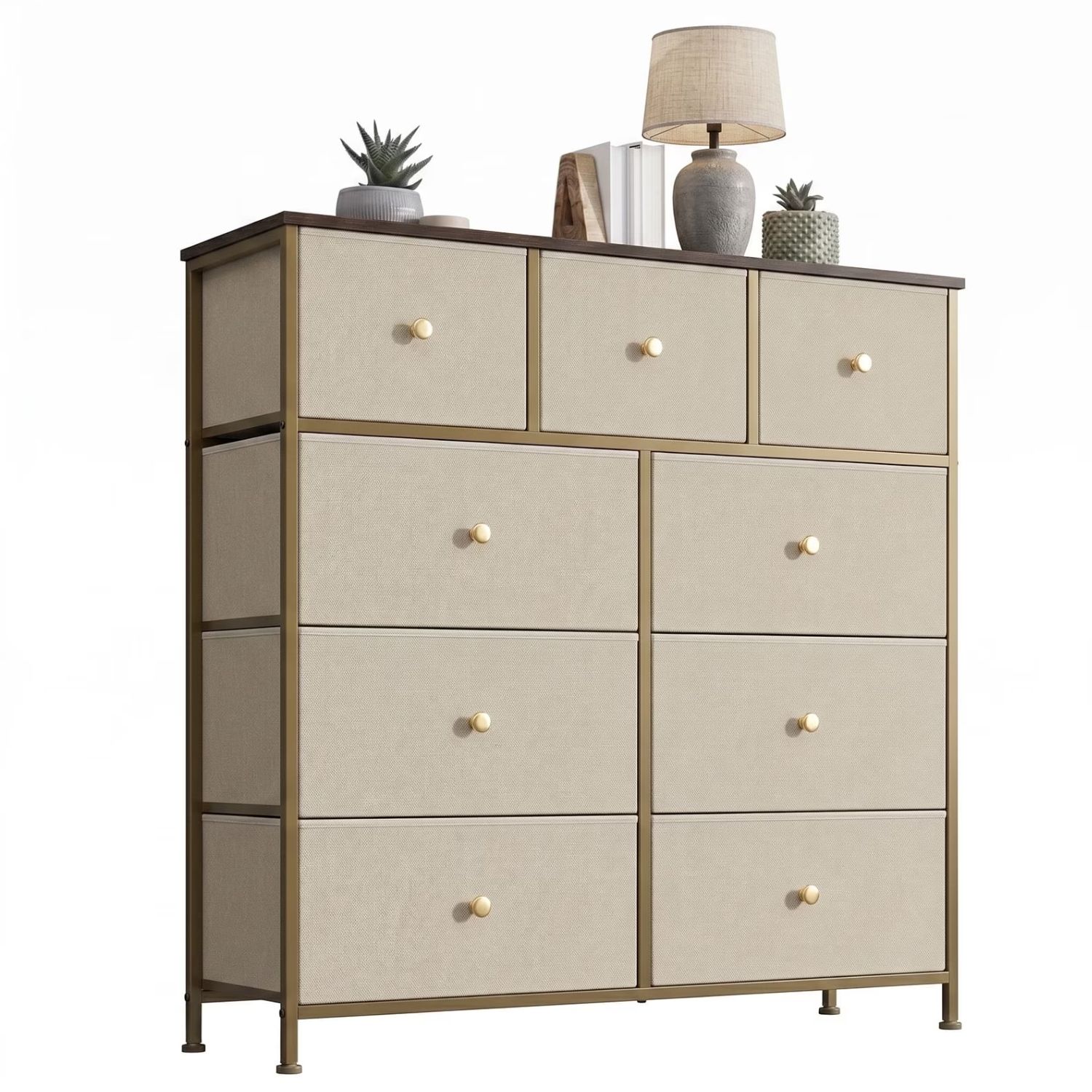 Fabric Dresser for Bedroom, Chest of Drawers Organizer Storage Cabinet for Closet and Entryway